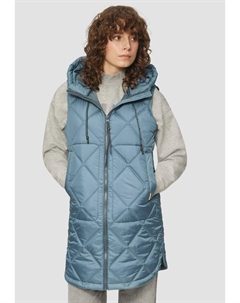 Жилет LANGE MIT PRÄGEMUSTER UND KAPUZE, светло-голубой Qs