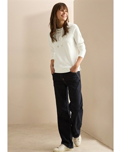 Топ с длинными рукавами MIT WORDING, молочный Cecil