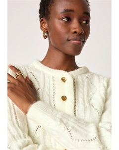 Кардиган GOLD BUTTON STITCH CREW REGULAR FIT, бежевый Next