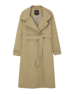 Тренч Between-Seasons Coat, оливковый Pull & bear