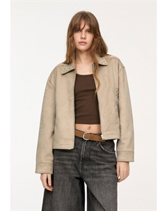 Куртка из искусственной кожи, коричневый Pull & bear