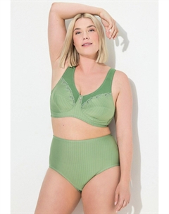 Трусы 2ER-PACK NADELSTREIFEN HÖHER GESCHNITTEN, темно-зеленый Ulla popken