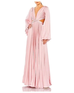 Платье с длинными рукавами и вырезом, розовый Mac duggal