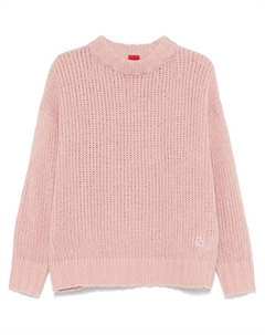 Свитер фактурной вязки, розовый Hugo