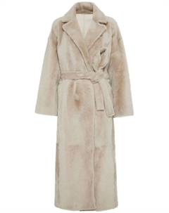 Шуба из овчины, нейтральный цвет Brunello cucinelli