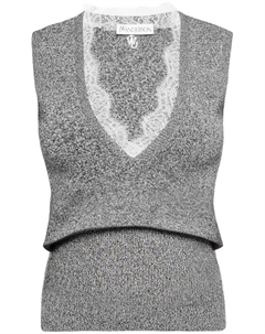 Трикотажный топ с кружевной отделкой, черный Jw anderson