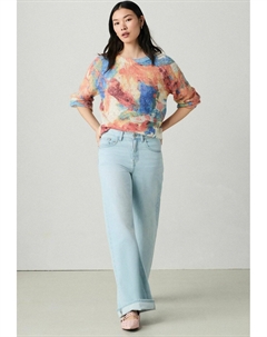 Свитер REGULAR FIT - PRINTED CREW NECK FINE, оранжевый Next