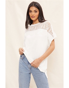 Туника с короткими рукавами и V-образным вырезом, белый Friends like these