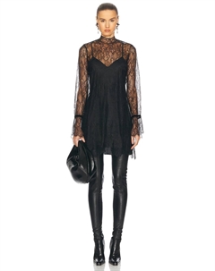 Кружевное платье прямого кроя, черный Frame