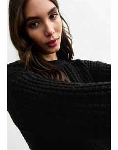 Джемпер MOSS STITCH CREW-NECK, черный New look