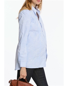 Блузка на пуговицах MATERNITY AND NURSING EMBROIDERED CAMILLE, синий Cache coeur