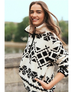 Флисовый джемпер QUARTER ZIP , черный Next