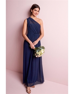 Свадебное платье макси с сеткой, синий Next