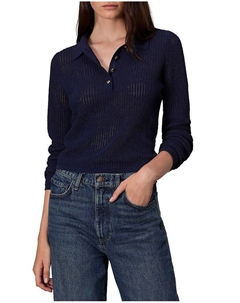 Футболка-поло с длинным рукавом Viola, синий Rag & bone