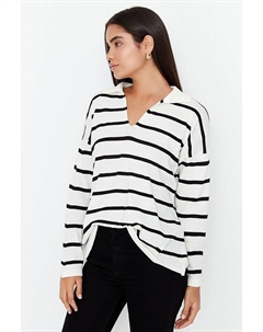 Пуловер, белый/черный Trendyol