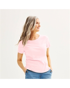 Женская футболка Essential с круглым вырезом, розовый Croft & barrow