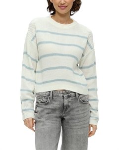 Пуловер QS by sOliver, цвет weiß/hellblau Qs by s.oliver