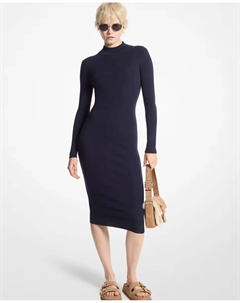 Платье миди с высоким воротником, черный Michael michael kors