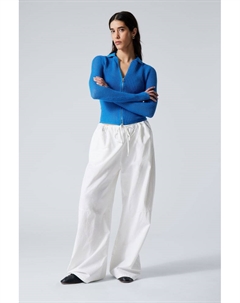 Свободные брюки с низкой посадкой, с эффектом потертости, белый Weekday