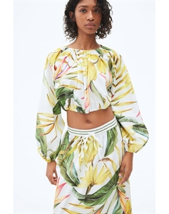 Короткая поплиновая блузка, мультиколор H&m