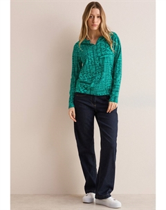 Топ с длинными рукавами, сине-зеленый Cecil