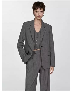 Блейзер Bowery Pinstripe, серый Mango