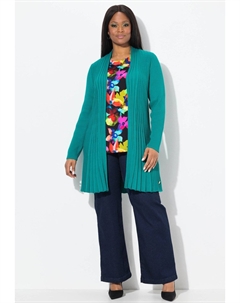 Кардиган PLEATED LONGLINE OPEN SHAPE, сине-зеленый Ulla popken