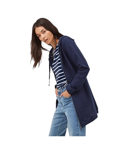 - женская длинная толстовка на молнии спереди больших размеров из френч терри, темно-синий Ellos