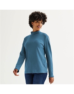 Женский топ с длинным рукавом Essential, цвет City Denim Croft & barrow