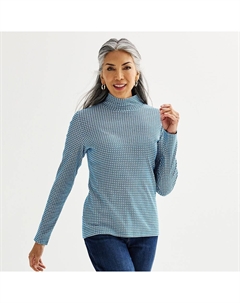 Женский топ с длинным рукавом Essential, цвет Blue Oval Geo Croft & barrow