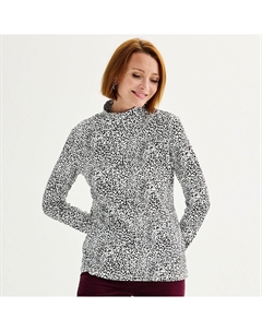 Топ Petite с воротником-стойкой и длинными рукавами, цвет Ivory Animal Croft & barrow