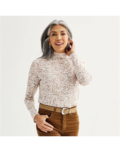 Женский топ с длинным рукавом Essential, цвет Cream Garden Print Croft & barrow