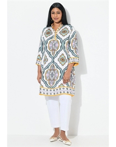 Туника ORNAMENTAL OGEE PRINT 3/4 SLEEVE, белый Ulla popken