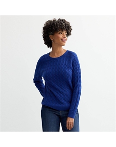 Женский свитер The Extra Soft с круглым вырезом и косами, цвет Flynn Navy Croft & barrow