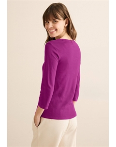 Топ с длинными рукавами MIT RUNDHALS, темно-фиолетовый Cecil