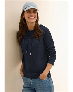 Топ с длинными рукавами MIT WORDING, сине-зеленый Cecil