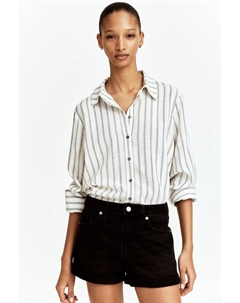 Джинсовые шорты с высокой талией, черный H&m