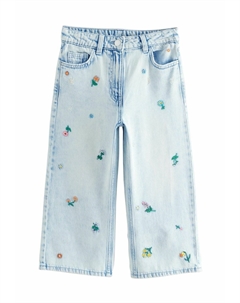 Расклешенные джинсы FLORAL EMBROIDERED WIDE LEG, синий Next