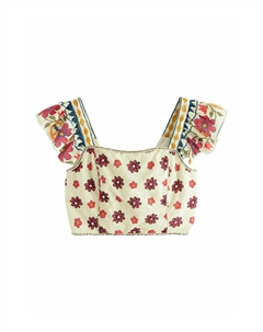 Блуза FRILL SLEEVE SQUARE NECK, бежевый Next