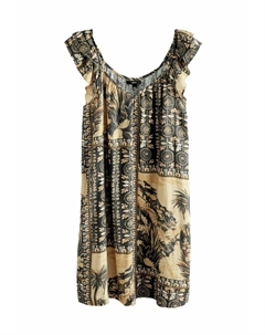 Повседневное платье RUFFLE SLEEVE, коричневый Next