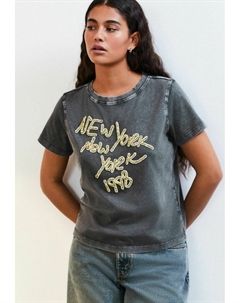 Футболка с принтом, серый Next