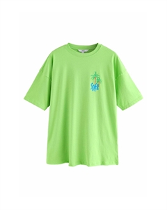 Базовая футболка RELAXED FIT SHORT SLEEVE DETAIL SKATER STYLE, зеленый Next