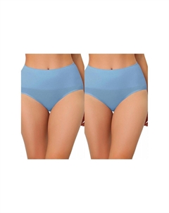 2 упаковки нижнего белья для женщин, дышащие трусики с высокой талией, корректирующие животик, синий Allegra k