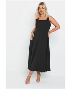 Платье фартук с квадратным вырезом мидакси, черный Yours curve