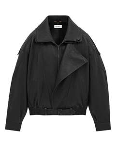 Кожаная куртка женская черная Saint laurent