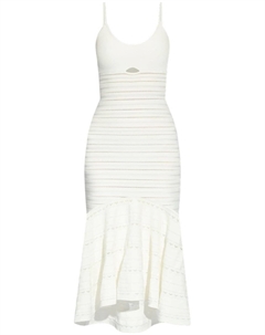 Платье миди с вырезами из ажурной вязки, белый Victoria beckham