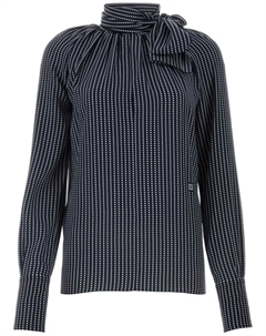 Блузка из шелка с принтом, синий Givenchy