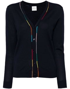 Кардиган из мериносовой шерсти с контрастной отделкой, синий Paul smith