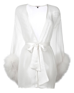 Прозрачный шелковый халат Diana, белый Gilda & pearl