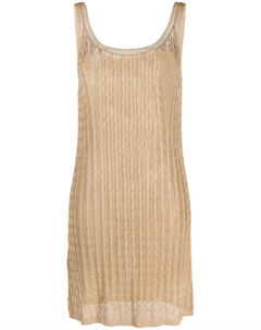 Трикотажное платье миди без рукавов, золотистый Prada